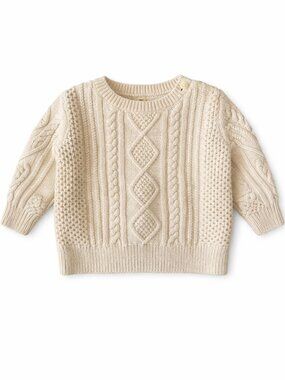 BABY GAP Baby Boy Cream Cable Knit Sweater 12 Months Classic